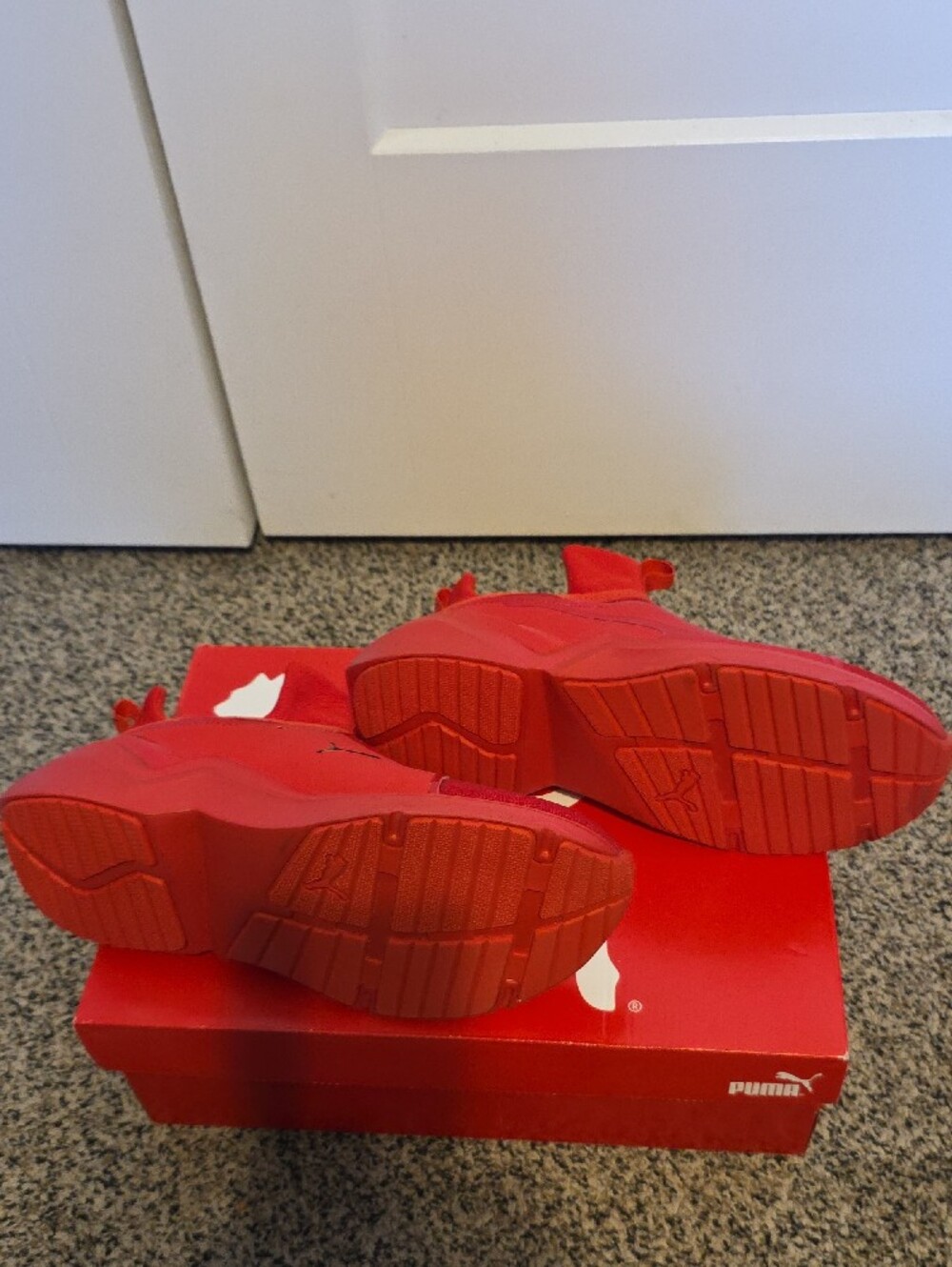 Puma Womwns Bold Red Slip-On Athletic Sneakers - Picture 3 of 4